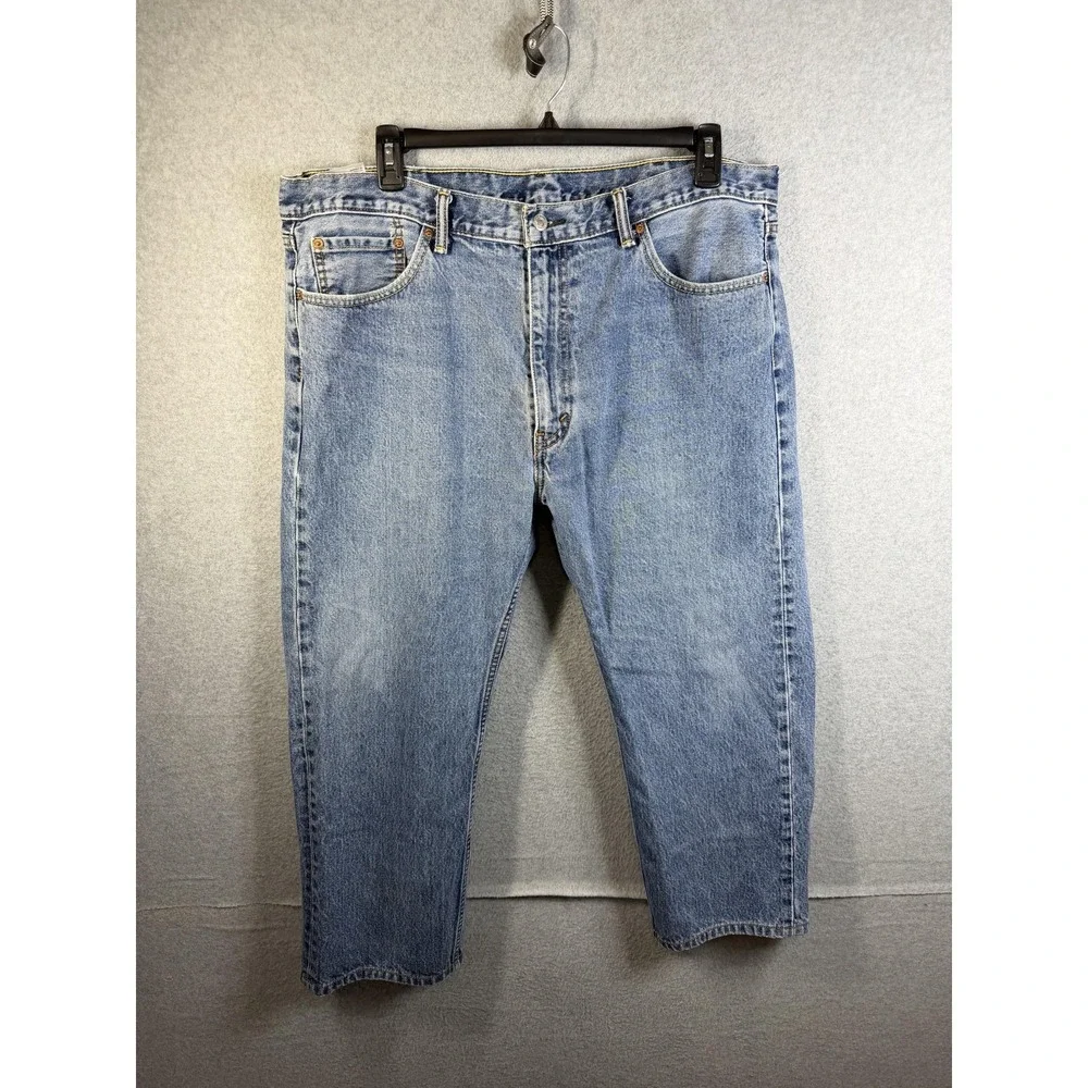 Levis 505 Jeans Mens 42x24 Blue Medium Wash Denim Regular Fit Straight Leg Pants